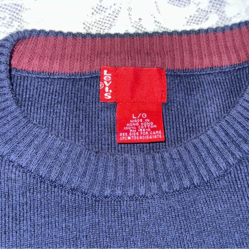 Levi's Men's Deep Blue Cotton Crewneck Sweater Size‎ Large